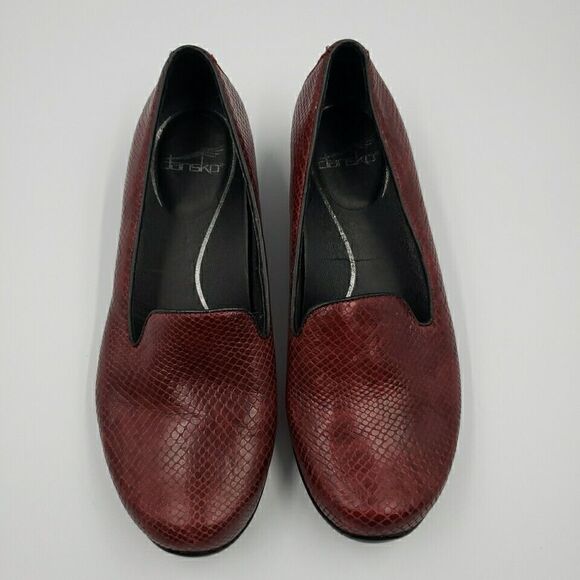 Dansko Womens Loafer Shoes Olivia Faux Snakeskin Leather Slip-On Loafer Size 38 - Picture 8 of 16